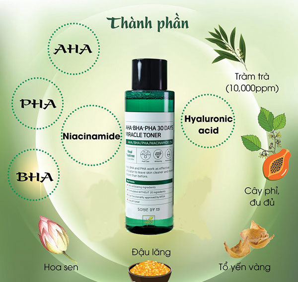 Nước Hoa Hồng Giảm Mụn Some By Mi AHA-BHA-PHA 30 Days Miracle Toner 150ml