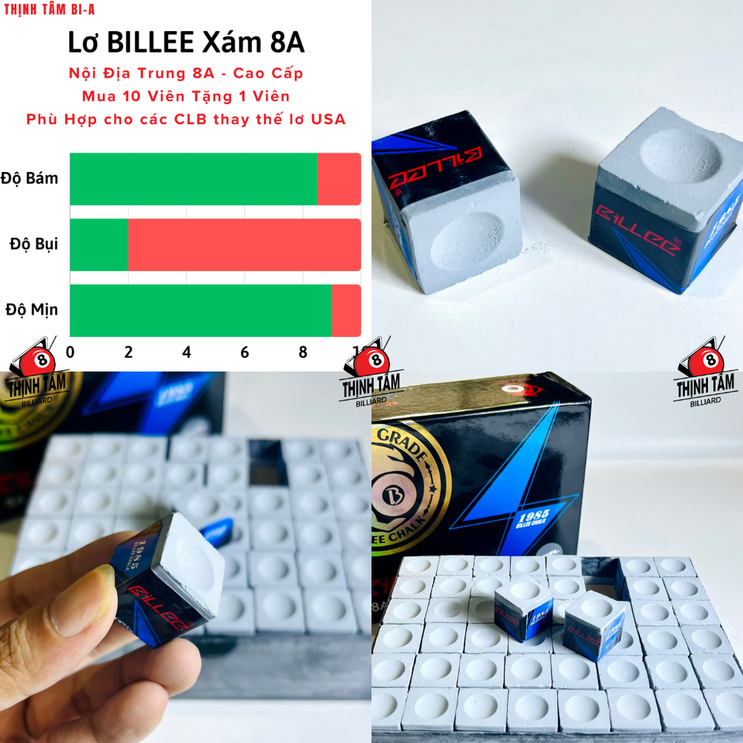 [THỊNH TÂM] Lơ Bida BILLEE Đen Lơ Bi-A Xám Mịn Độ Bám Cao Không Tẹt Cơ [ Viên Lơ BILLEE ]