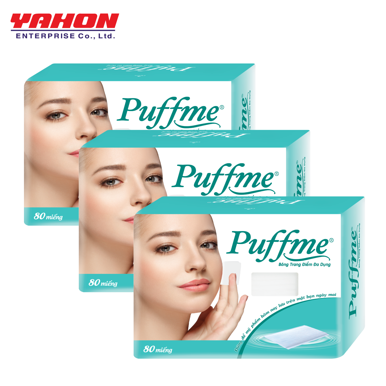 Bộ 3 Hộp Bông Tẩy Trang Đa Dụng Puffme 80 Miếng