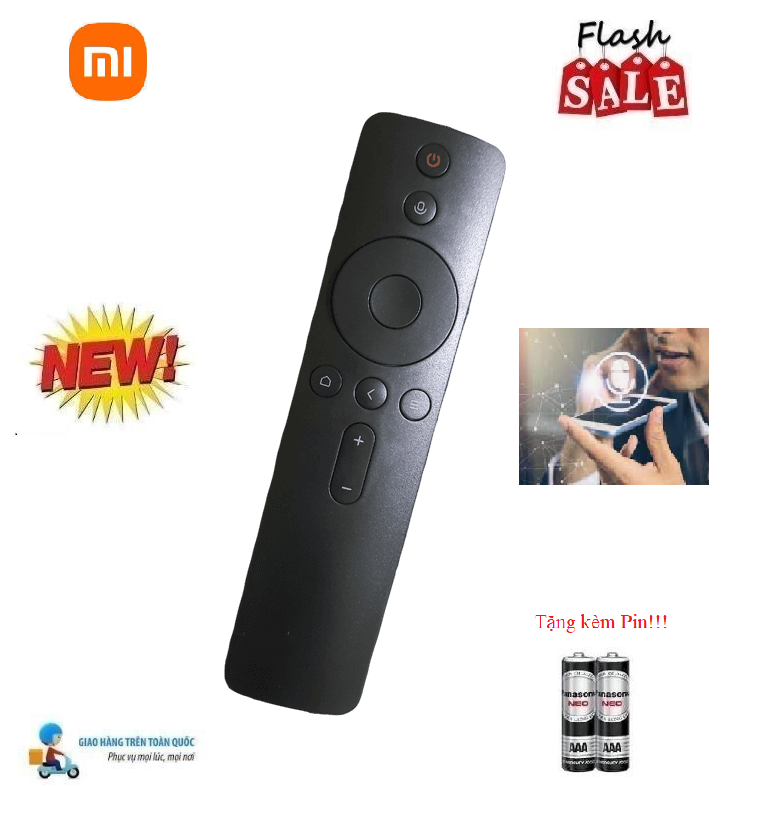 Remote Điều khiển giọng nói TV Xiaomi - Mi TV Box Android TV- Hàng mới chính hãng Tặng kèm Pin