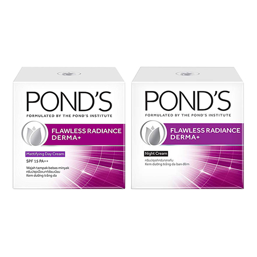 [HCM]Combo Kem Dưỡng Trắng Da Cao Cấp Ngày Đêm Ponds Flawless Radiance Derma+ (50g/hũ)
