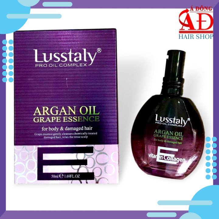 Tinh dầu Lusstaly Argan Oil Grape Essence dưỡng bóng suôn mượt tóc 50ml