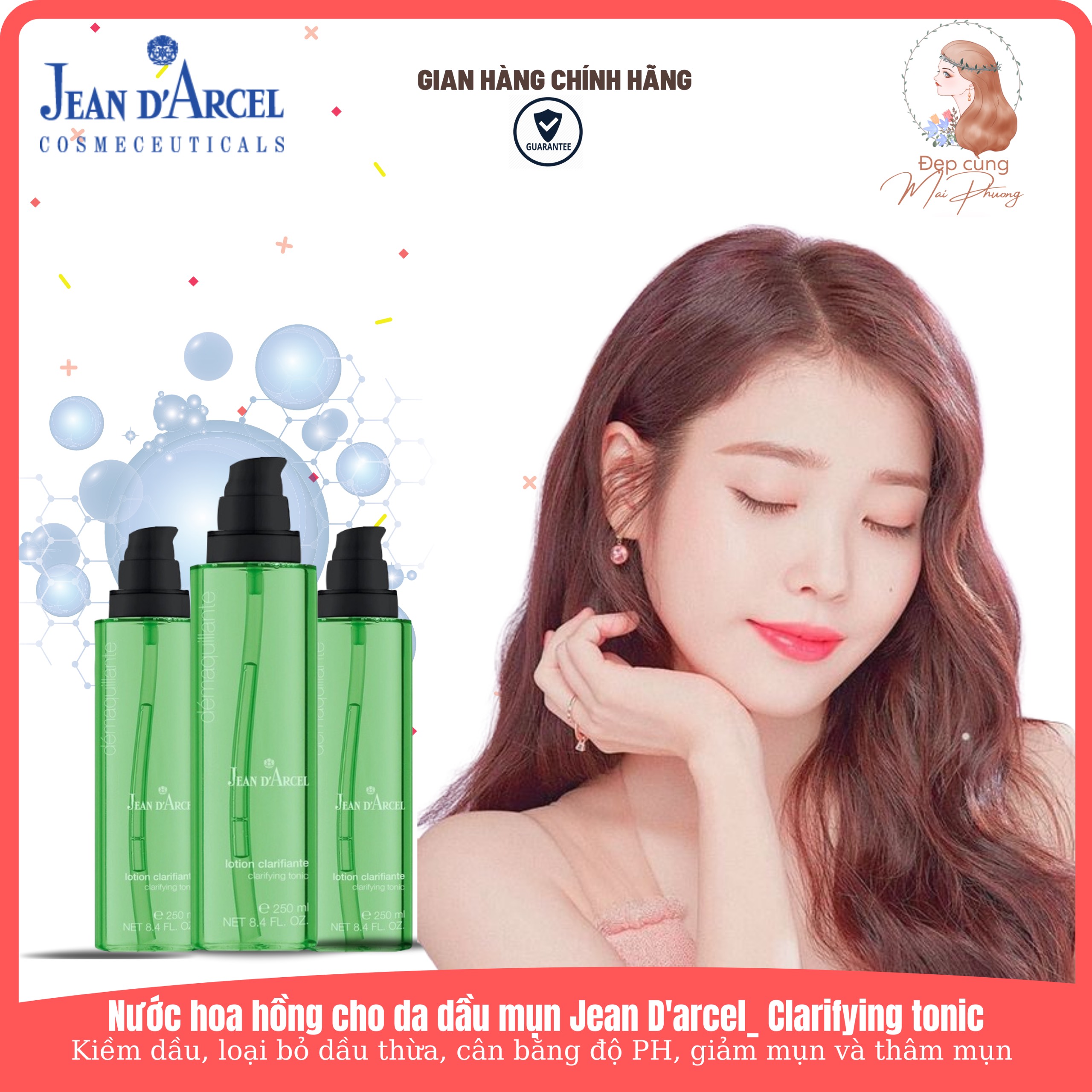 Nước Hoa Hồng Cho Da Dầu Mụn Jean Darcel Clarifying Tonic