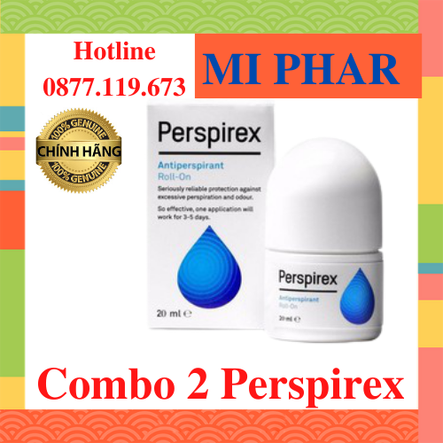 [Hcm]Combo 2 Lăn Khử Mùi Perspirex Chính Hãng Đan Mạch Cho Da Thường 20Ml Giúp Ngăn Mùikhô Thoáng - Miphar