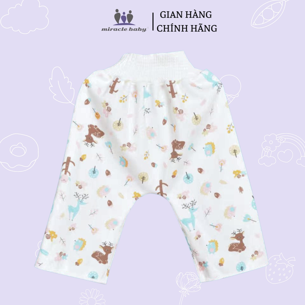 Quần tã Cotton chống thấm nước chống tràn cho bé tập đi từ 6-12 tháng-Miracle Baby