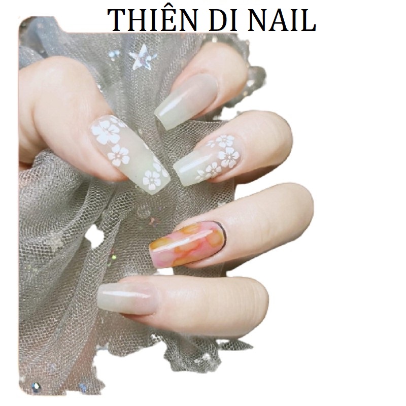 Stick hoa nổi 3D trắng cực xinh TREND HOT trang trí móng