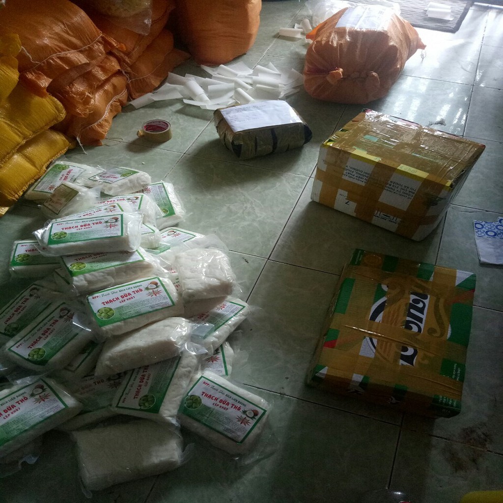 Giá sỉ 1kg Thạch dừa loại 12Ly ép thô (khô) tặng hương dừa