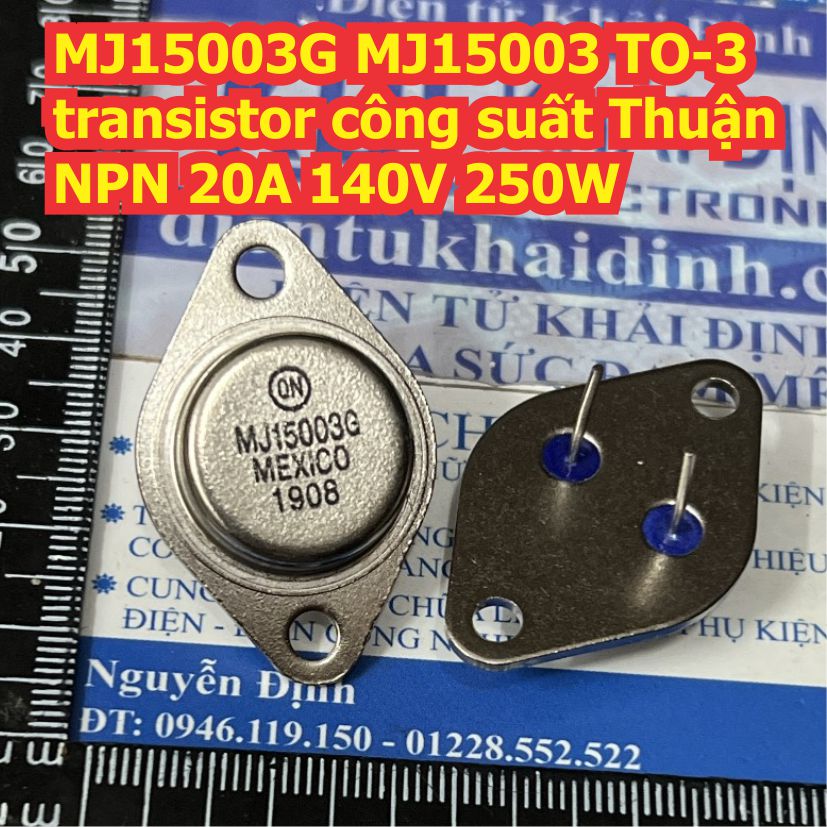 MJ15003G MJ15003 MJ15004G MJ15004 TO-3 transistor công suất Thuận NPN / nghịch PNP 20A 140V 250W kde