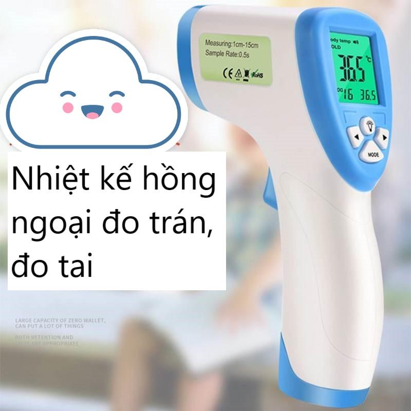 Nhiệt Kế Hồng Ngoại Đo Tránđo Taiđo Sữa Cao Cấp Có Đèn Và Cảnh Báo Tặng Kèm Sẵn 2 Pin [ Fullbox ]
