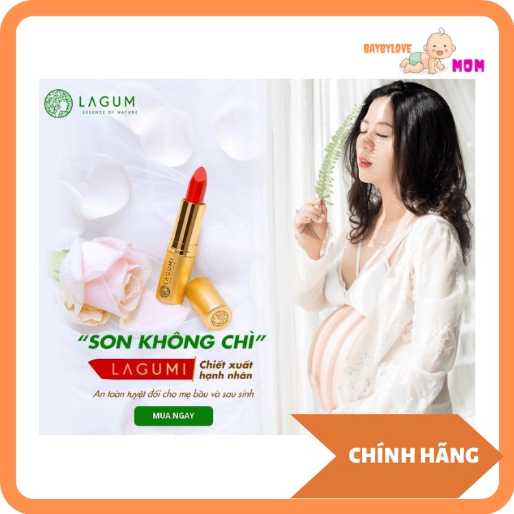 Son hạnh nhân cao cấp Lagumi Son môi cho bà bầu an toàn