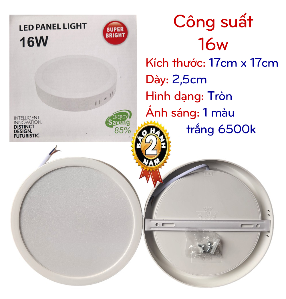 Đèn ốp trần gắn nổi siêu sáng hình dạng (Tròn/Vuông) công suất 16W/22W/36W ánh sáng trắng