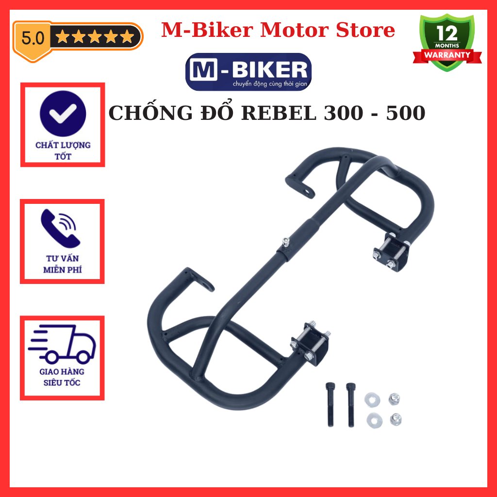 Phụ kiện Rebel Khung chống đổ Rebel 300 - 500 Chống đổ thân xe Honda Rebel chính hãng MBiker