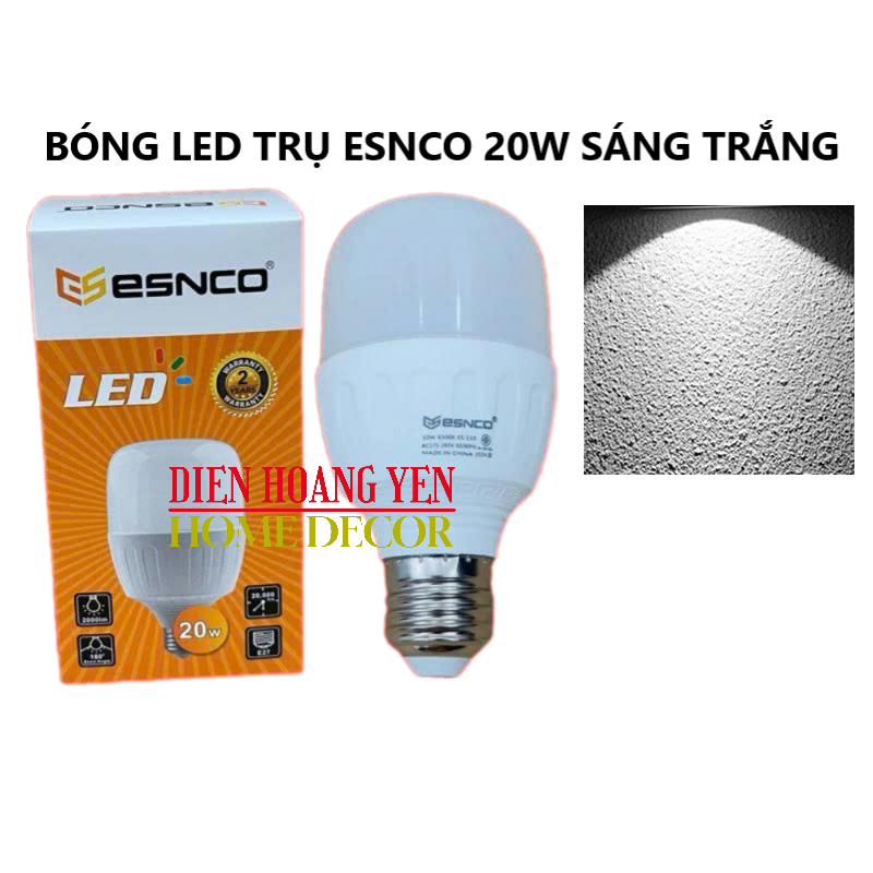 Bóng Đèn Led Trụ 10W 20W 30W 40W 50W Esnco chính hãng. Hàng chất lượng tốt độ tin cậy cao siêu sáng siêu bền
