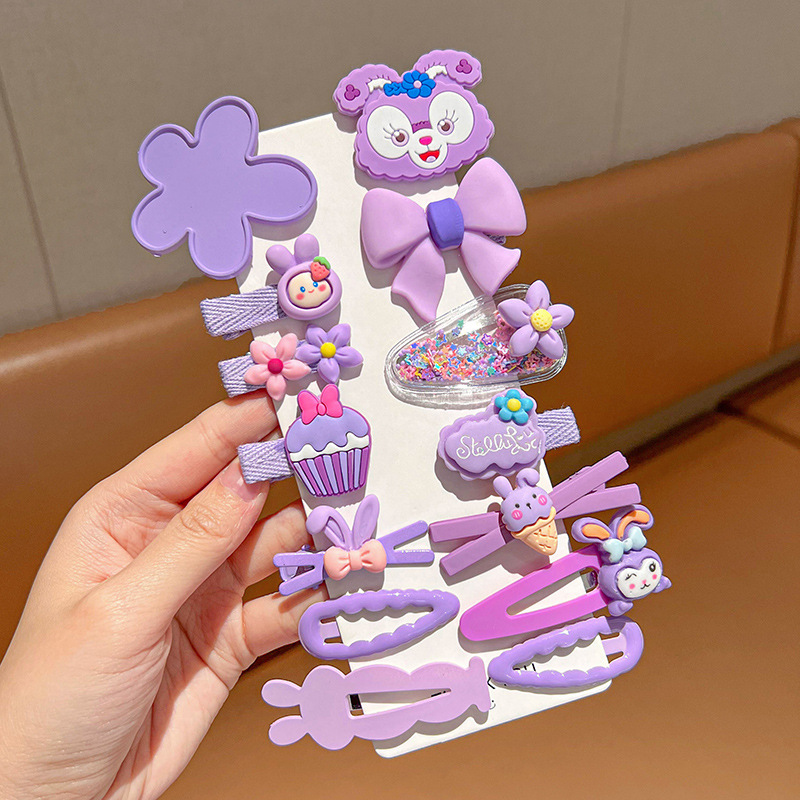 Set 14 Kẹp Tóc Cột Tóc Siêu Đẹp Cho Mẹ Và Bé gấu nâu thỏ hồng lotso