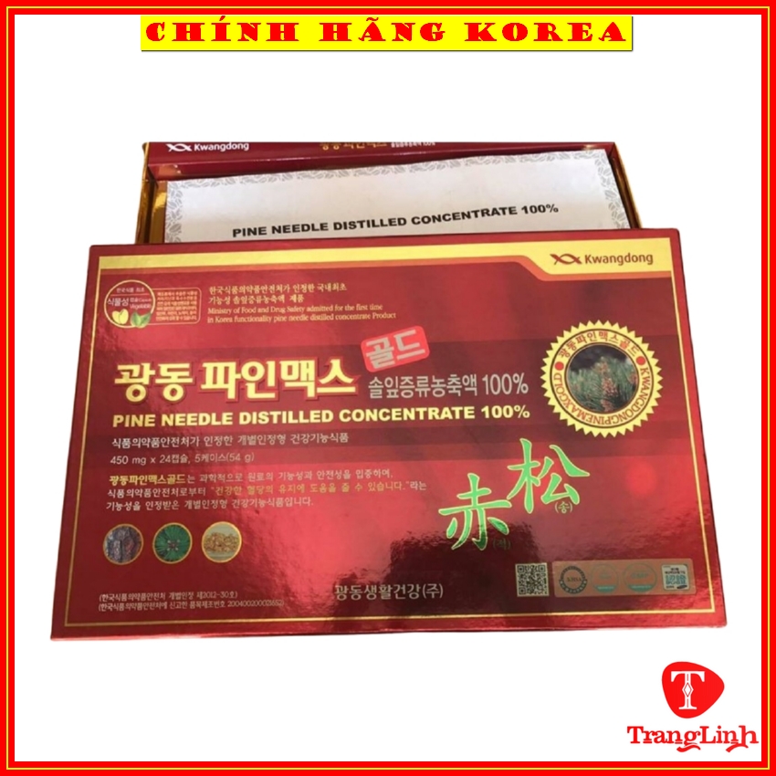 Tinh dầu thông đỏ Kwangdong chính hãng hộp 120 viên - Giảm mỡ máu phòng tim mạch huyết áp ung thư - tranglinh
