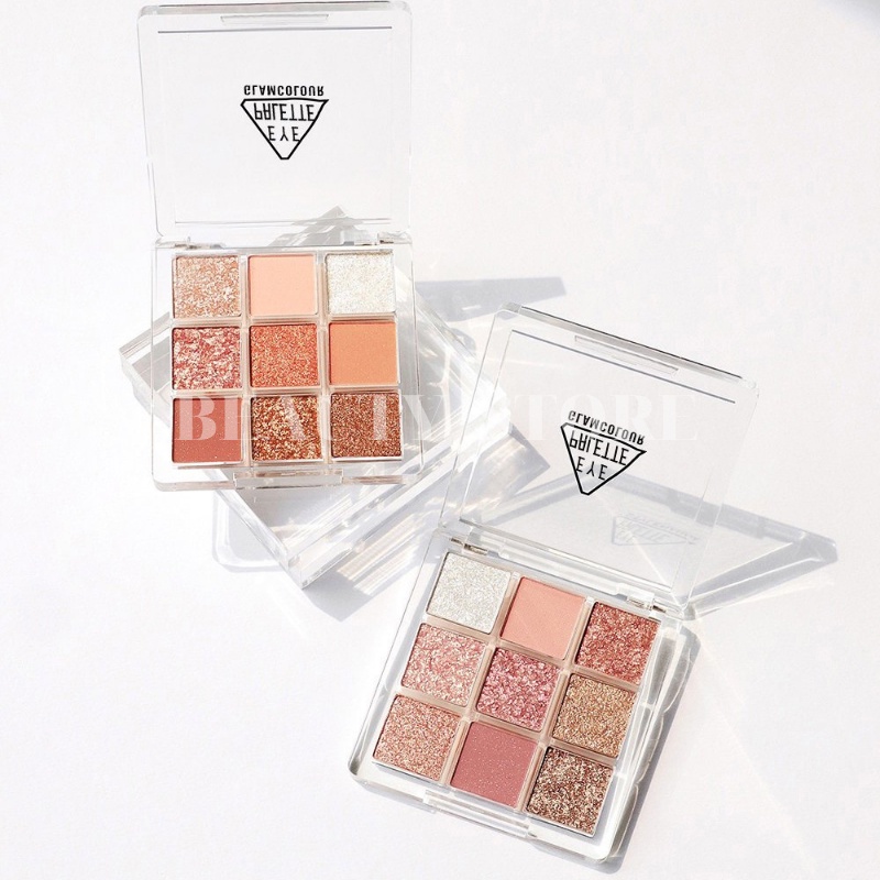 Bảng Phấn Mắt 9 Ô Dupe 3CE Eye Palette Tông Màu Nâu Cam Vàng Nhũ