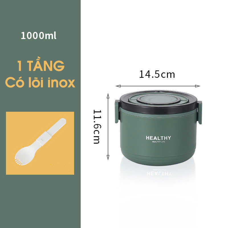 Cặp Lồng Cơm Giữ Nhiệt Lõi Inox Kèm Muỗng Hộp Cơm Giữ Nhiệt Cặp Lồng Cà Men Hộp Đựng Cơm Giữ Nhiệt H
