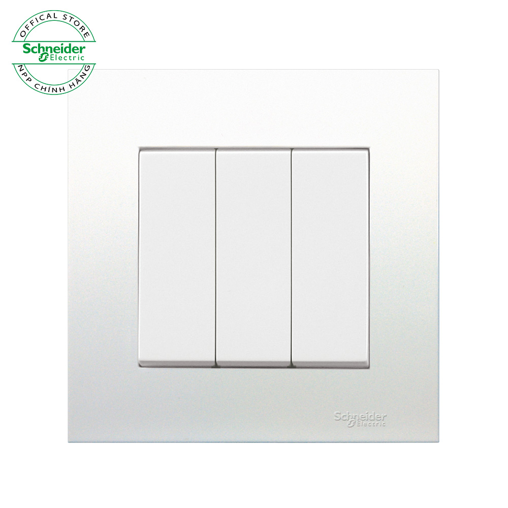 Bộ công tắc ba 1 chiều 16A màu Trắng hoặc màu Xám bạc dòng vuông Vivace đẳng cấp - Schneider Electr