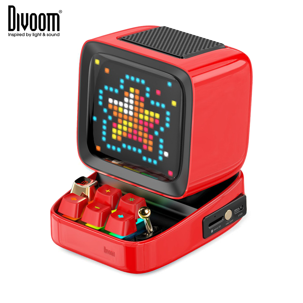 Loa Bluetooth Divoom Ditoo Plus - Màn Hình LED 16x16, Đen Chính Hãng