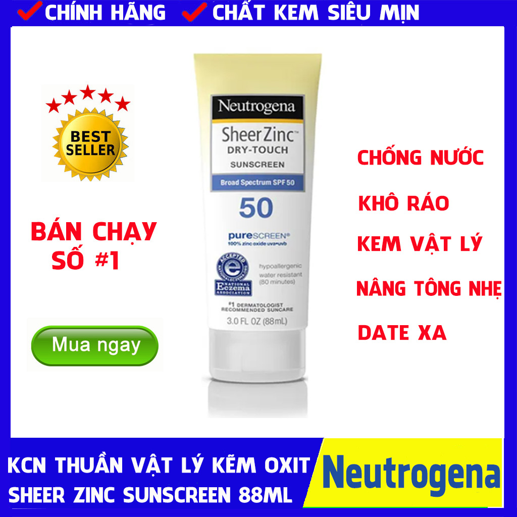 Kem Chống Nắng Vật Lý Neutrogena Sheer Zinc Dry Touch Spf 50 88Ml