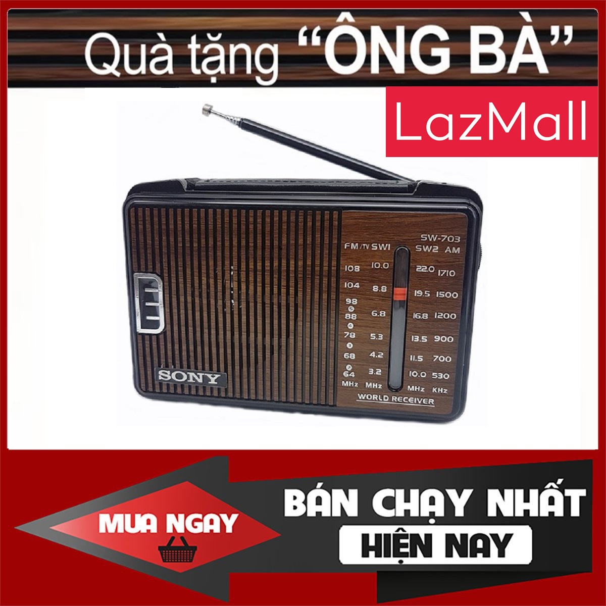 Radio Nhật xịn Đài Radio Nhật Cao Cấp Đài radio Sony SW-703 nhật chính hãng cho người già giá tốt nộ