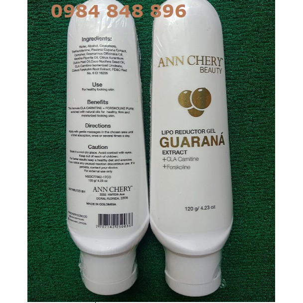 Kem Tan Mỡ Ann Chery Guarana - Guarana Lipo Reductor Gel