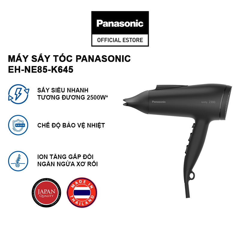 Máy sấy tóc ionity Panasonic EH-NE85-K645 bảo vệ tóc - Sấy siêu nhanh 2300W hiệu suất sấy tương đương 2500W