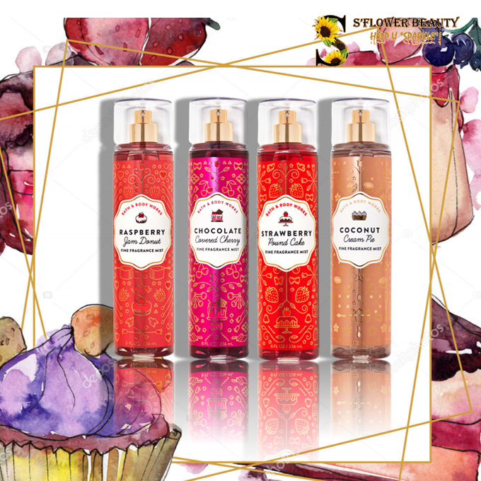 ?? Bst Bake Shop | Xịt Thơm Toàn Thân Bath & Body Works Fine Fragrance Body Mist (236Ml) - Chocolate Covered Cherry | Coconut Cream Pie | Raspberry Jam Donut | Strawberry Pound Cake