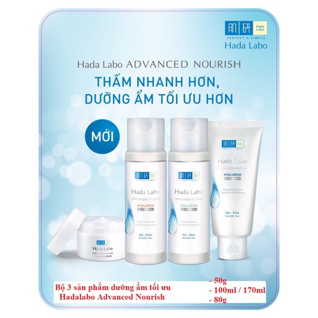 Bộ Sản Phẩm Dưỡng Ẩm Da Hadalabo Advanced Nourish Cam Kết Hàng Đúng Mô Tả Chất Lượng Đảm Bảo An Toàn Đến Sức Khỏe Người Sử Dụng