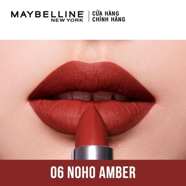 [HCM]Son Lì Mịn Môi Tông Đất Maybelline New York City Heat (39g)