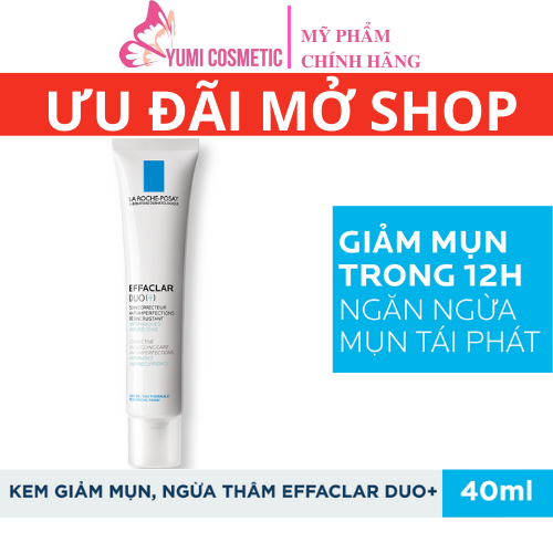 [HCM]Kem giảm mụn ngăn ngừa vết thâm và giúp ngừa mụn tái phát La Roche Posay Effaclar Duo+ (New) 40ml