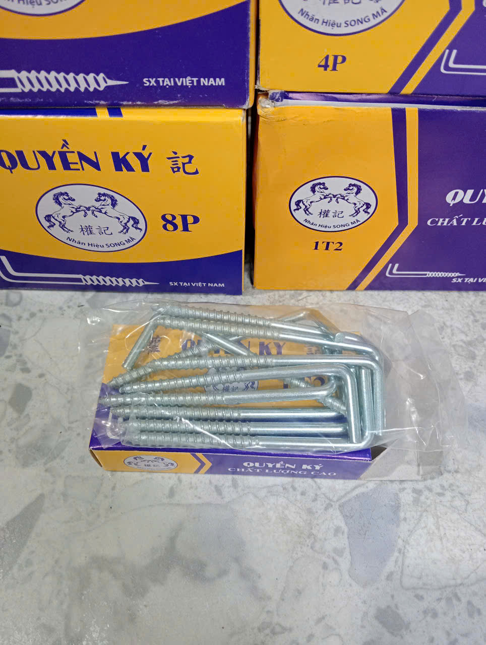 [Hộp 10 chiếc] Móc màng móc chữ L 4P - 5P - 6P - 8P - 1T - 1T2