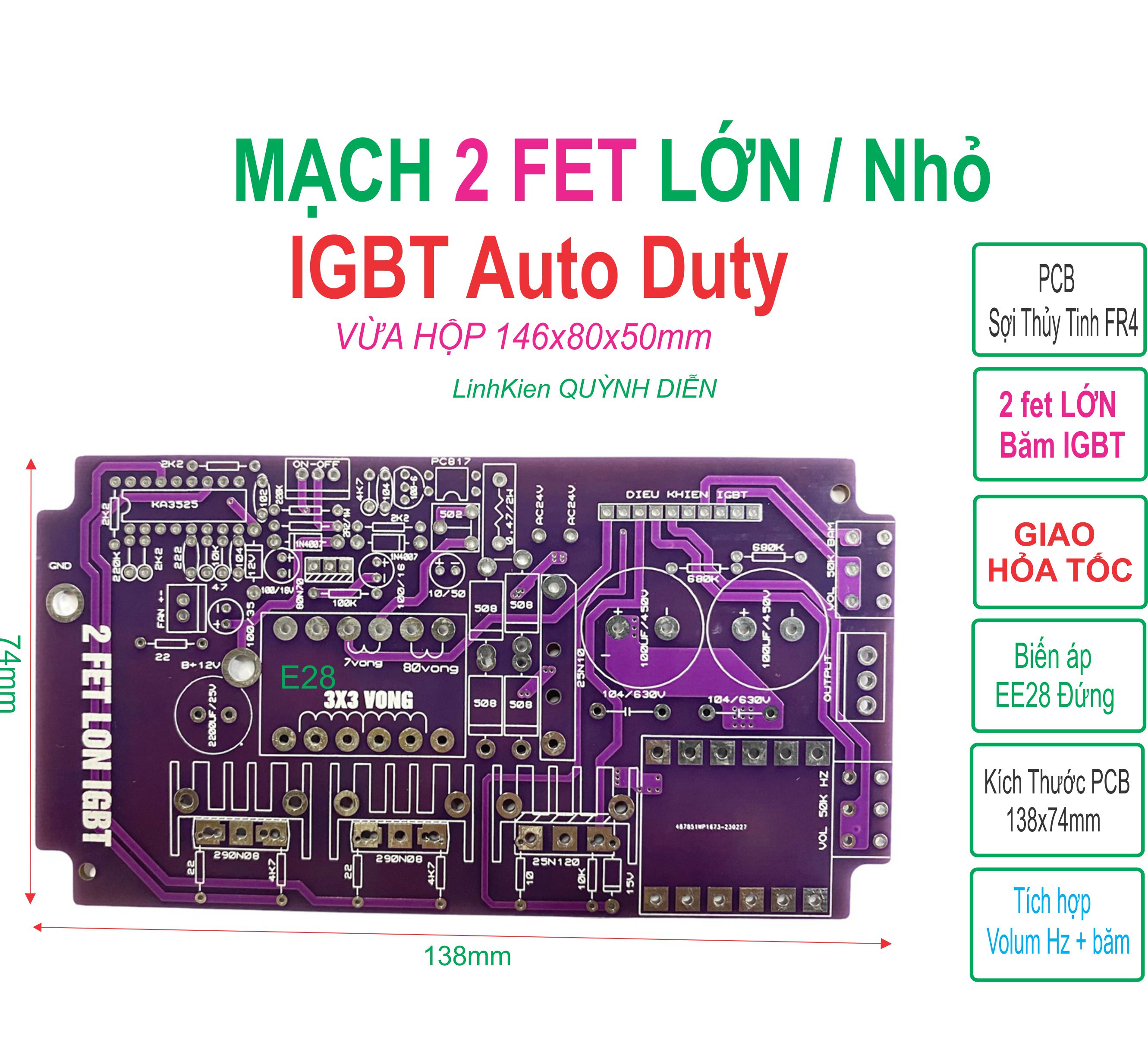 PCB bo mạch kích đ iện 2 fet LỚN / Nhỏ băm IGBT Auto Duty - Linh Kiện Điện Tử QUỲNH DIỄN
