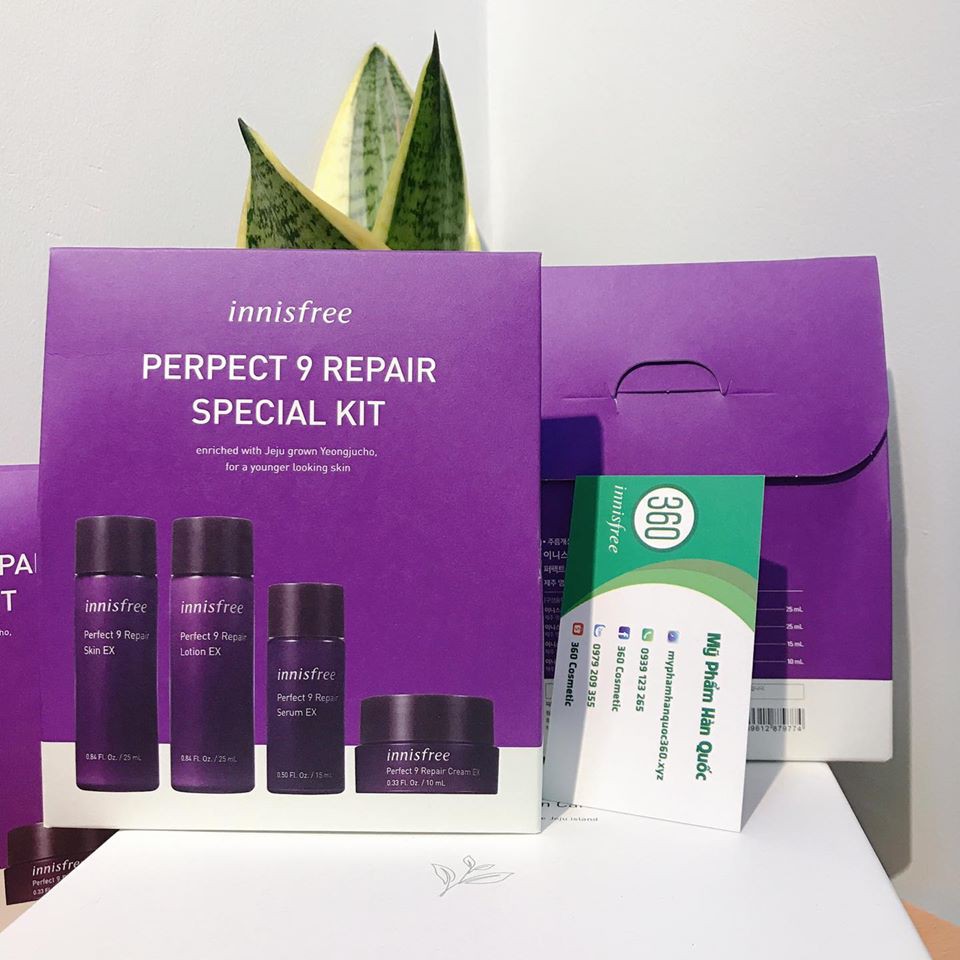 [Mẫu Mới] Bộ Dưỡng Mini Cao Cấp Từ Linh Chi & Thảo Mộc Quý Innisfree Perfect 9 Repair Special Kit