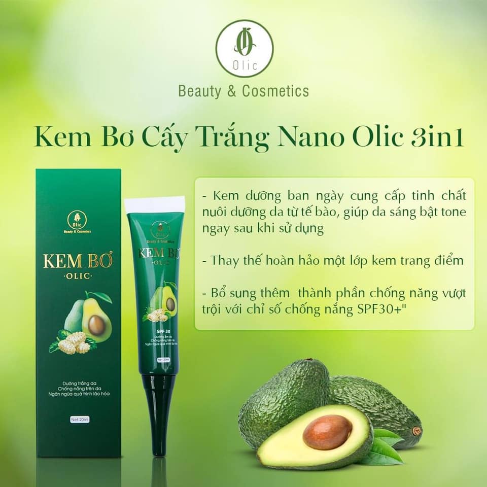 Combo 3 Hộp Kem Bơ Olic kèm tặng 1 sữa rửa mặt Olic - kem bơ Olic cấy trắng