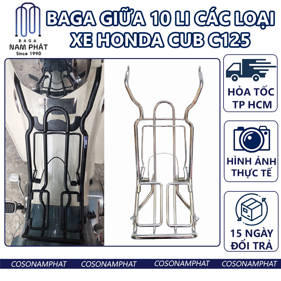 Baga giữa xe Honda Cub 125 Sơn Tĩnh Điện Đen Nam Phát Ba ga Cúp Cup C125 Lườn