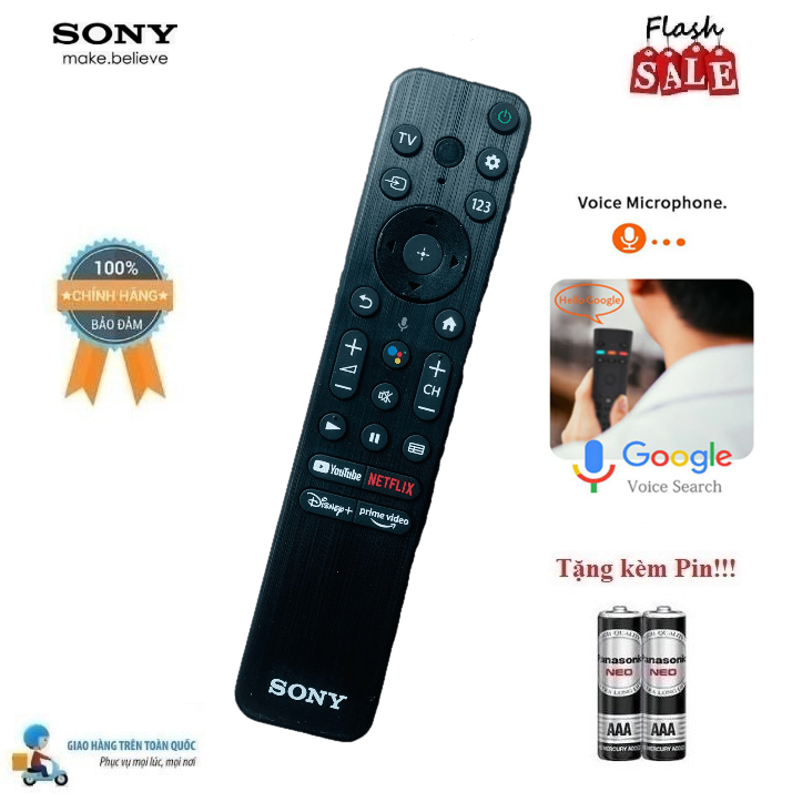 Remote Điều khiển tivi Sony giọng nói RMF-TX800P- Hàng mới chính hãng theo máy Tặng kèm Pin