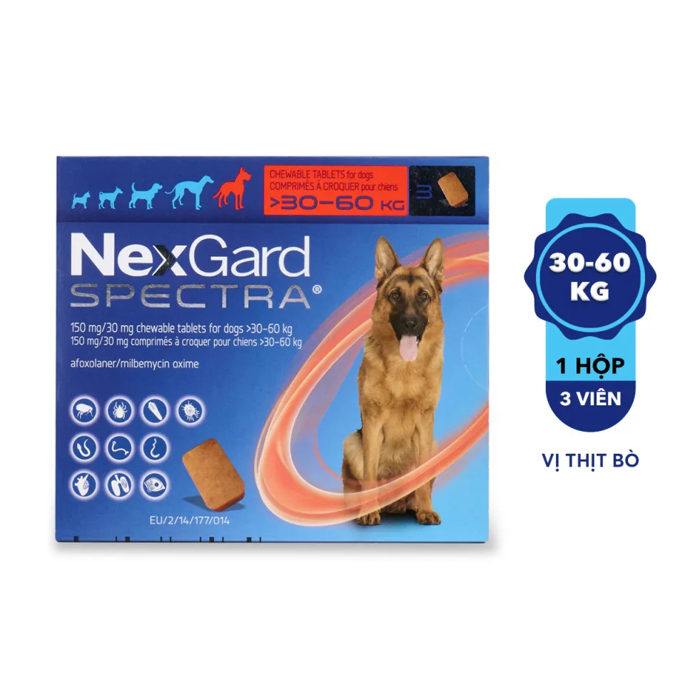 [ NexGard SPECTRA ] Viên nhai cho chó 30-60kg 1 viên Petemo Pet Shop