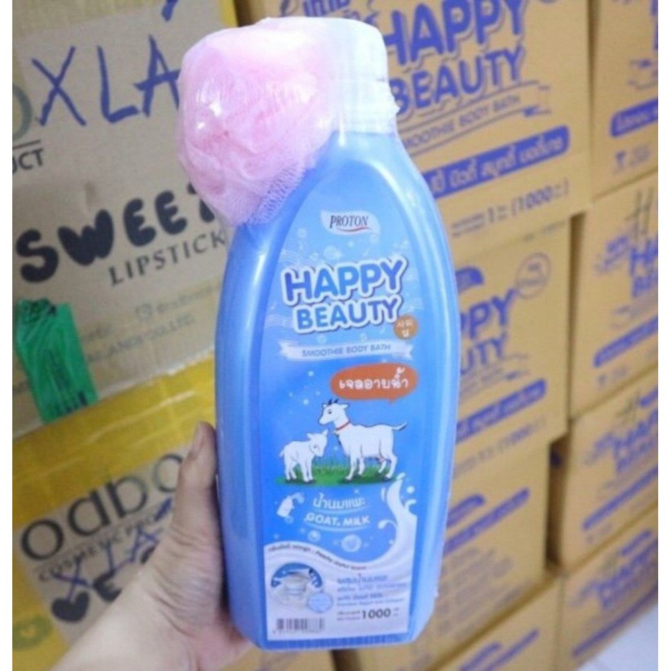 Sữa Tắm Dê Happy Beauty Dưỡng Ẩm Mềm Da Thái Lan 1000Ml