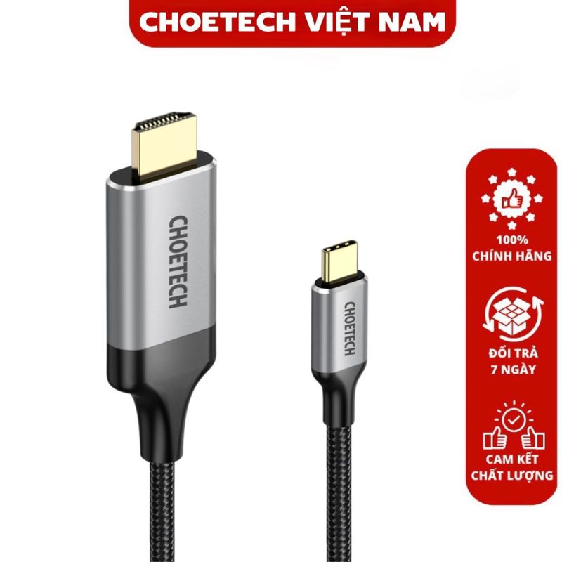 Cáp Chuyển Choetech CH0021-BK Type C Sang HDMI 4K dài 1.8M  (Hàng chính hãng)