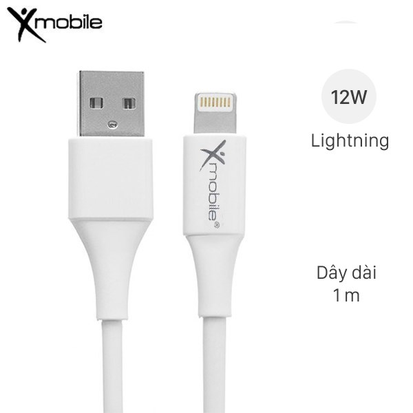 Cáp sạc nhanh điện thoại ( dây sạc nhanh điện thoại ) Lightning (iphone) 1m Xmobile AL31-1000 Trắng 