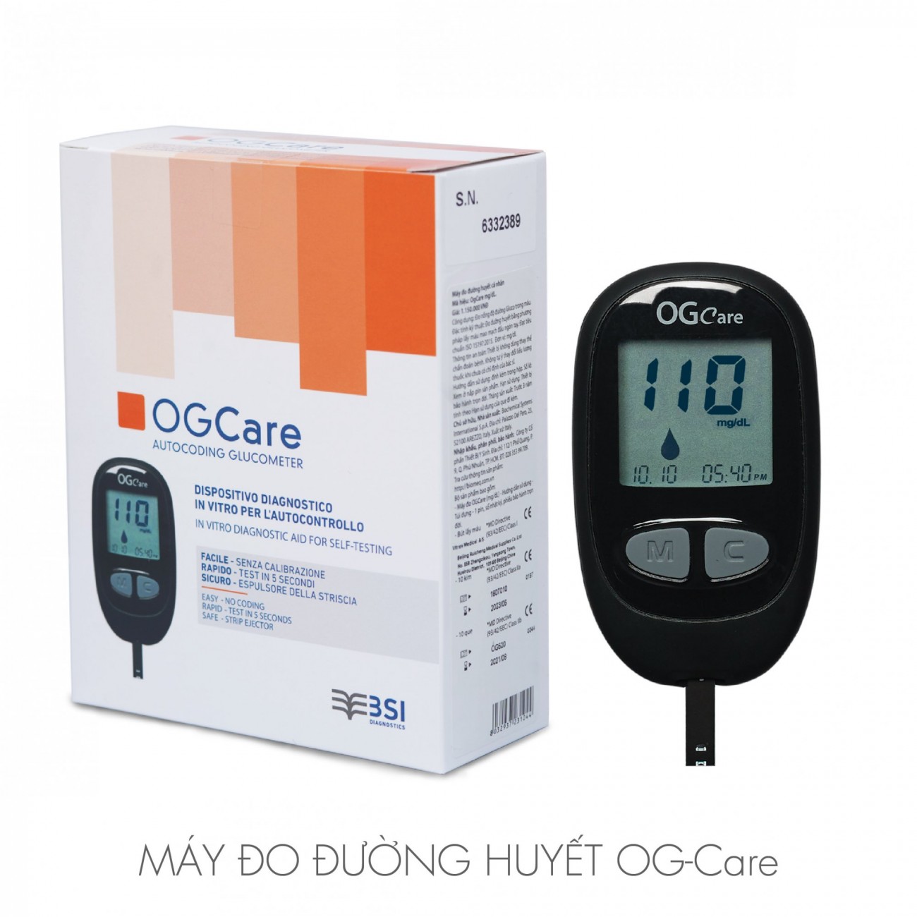 [Hcm]Máy Đo Đường Huyết Ogcare - Tặng Kèm Gồm 25 Que Thử + 100 Gạc Thấm Cồn + 10 Kim Lấy Máu. Sản Phẩm 100% Chính Hãng Mẫu Mã Có Thể Thay Đổi Theo Lô Hàng