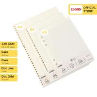 Ruột sổ còng giấy refill KLONG 120GSM Caro Dot Line Dot Grid A5 B5 A4 200 trang