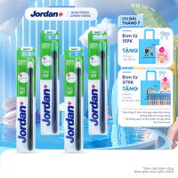 [Giao màu ngẫu nhiên] Combo 4 Bàn chải đánh răng Jordan Clean Smile lông siêu mềm bảo vệ nướu nhạy cảm xuất xứ Na Uy