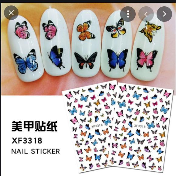 Miếng Dán Móng Tay 3D Nail Sticker Tráng Trí Hoạ Tiết Bông Hoa Ngôi Saochữ Cáihình Gấuhình Lông Vũhình Báo(Xf 3318)