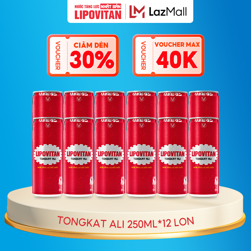 Lipovitan Nước tăng lực Nhật Bản Lipovitan Tongkat Ali (Lon 250ml x 12 lon)