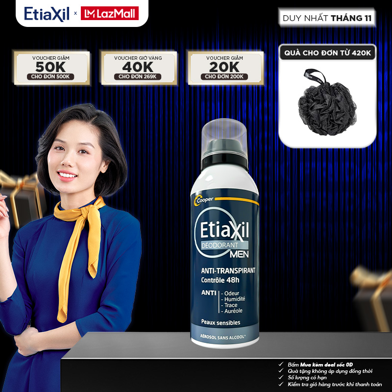 Xịt Ngăn Mồ Hôi Và Khử Mùi 48H Etiaxil Men 150ml