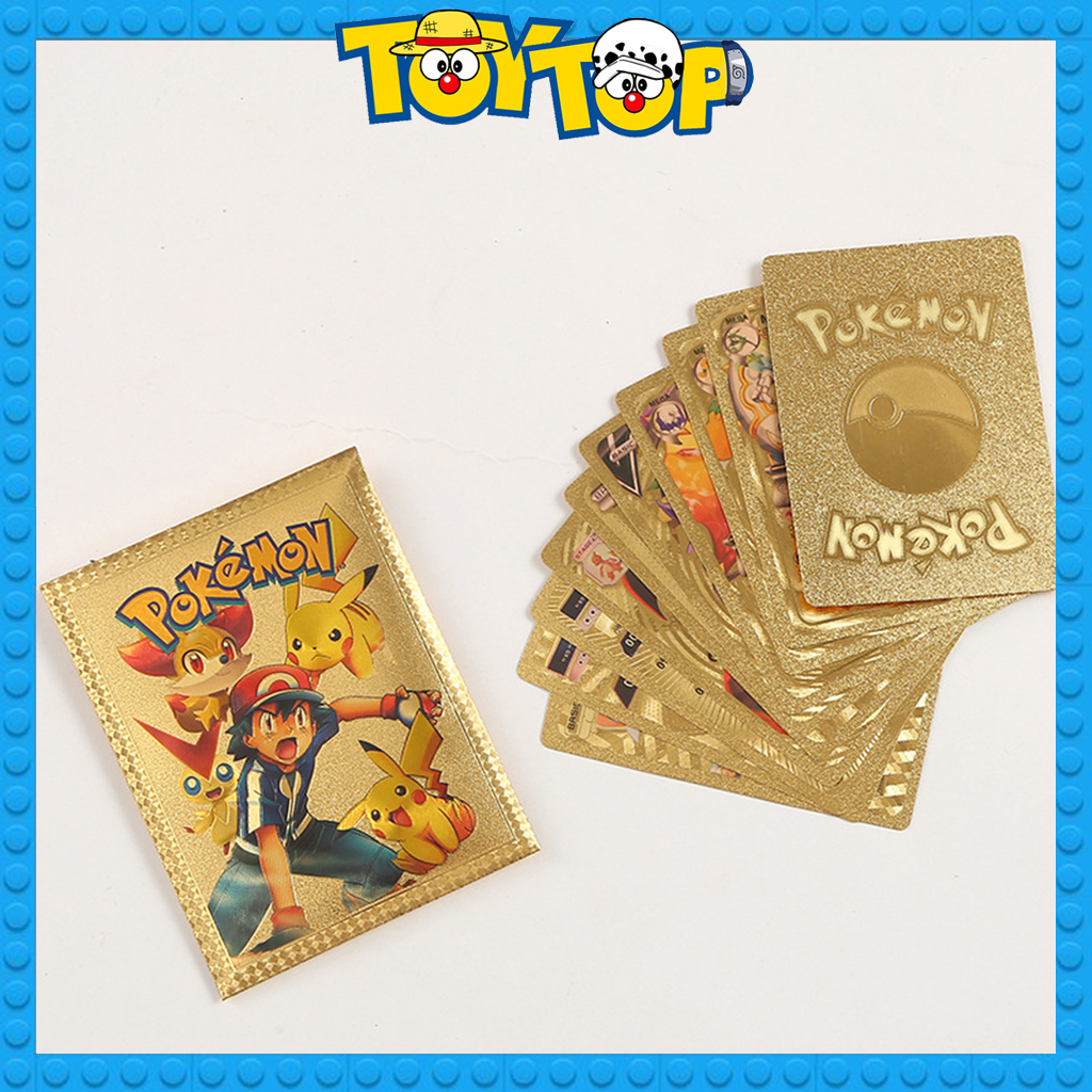 [Lẻ 1 gói] Thẻ bài Pokemon mạ vàng gói 10 thẻ vàng golden random giữa các gói