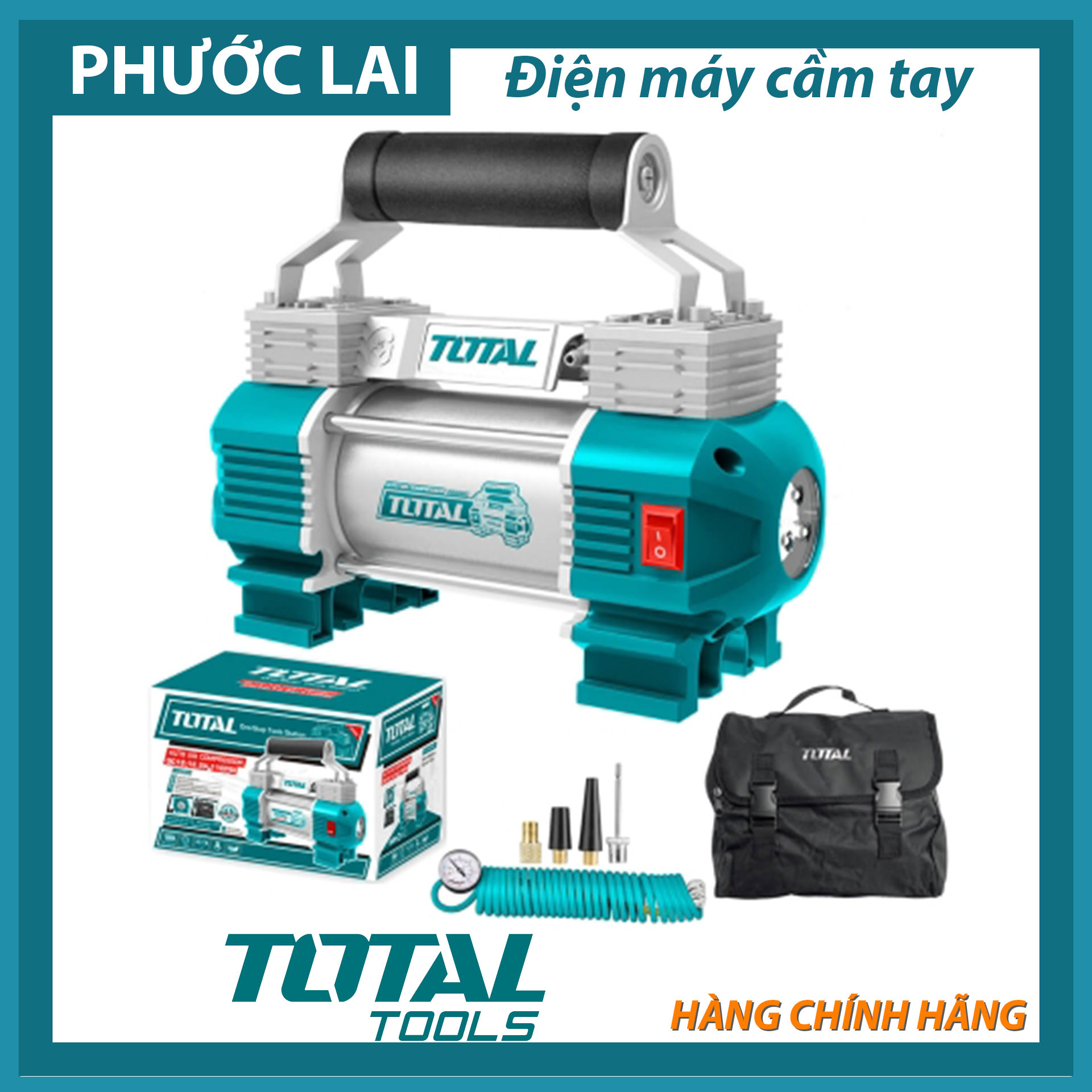 Máy bơm hơi lốp xe ô tô 12V Total TTAC2506