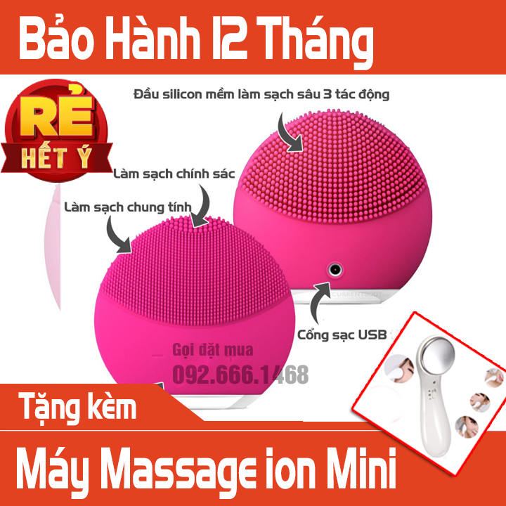 Máy Massage Mặt Rửa Mặt Sóng Âm Foreo Luna Mini - Bảo Hành 12 Tháng Hàng Nội Địa Trung